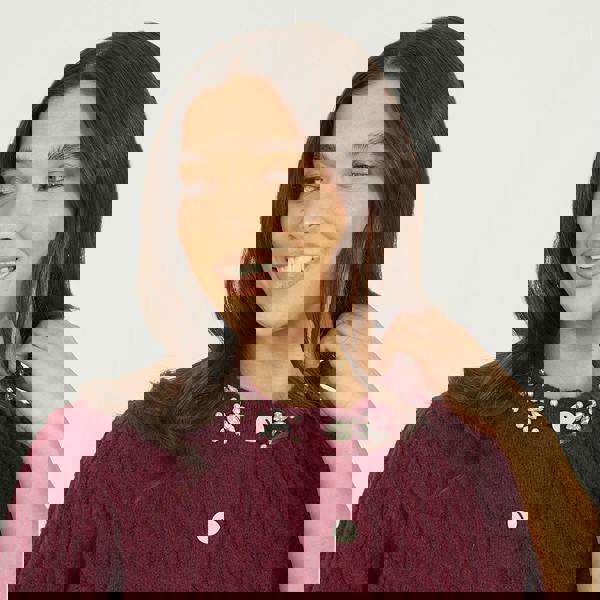 Brave Soul Burgundy Embellished Crew Neck Cable Knit Cardigan - Burgundy Image 4