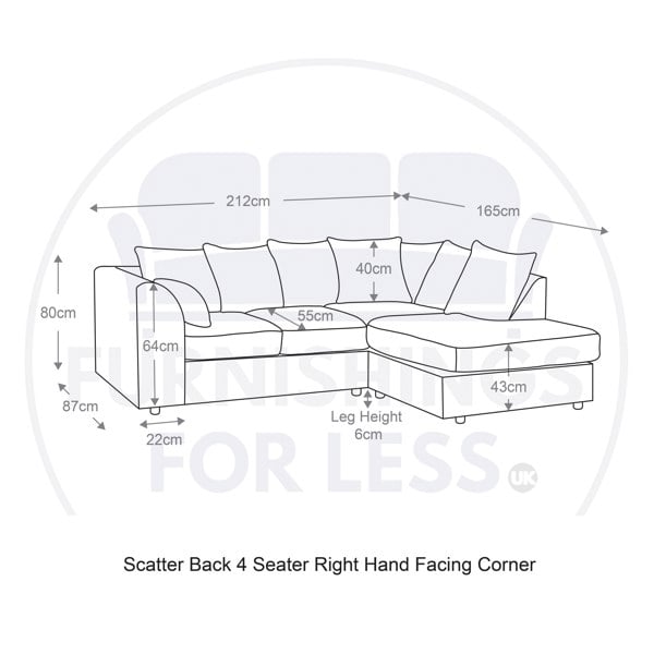 Furnishings For Less Fern Keira Fabric Corner Sofa