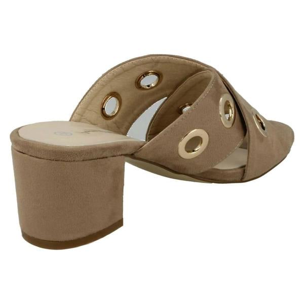 Anne Michelle Ladies Anne Michelle Mid Heel Cross Over Vamp Mules