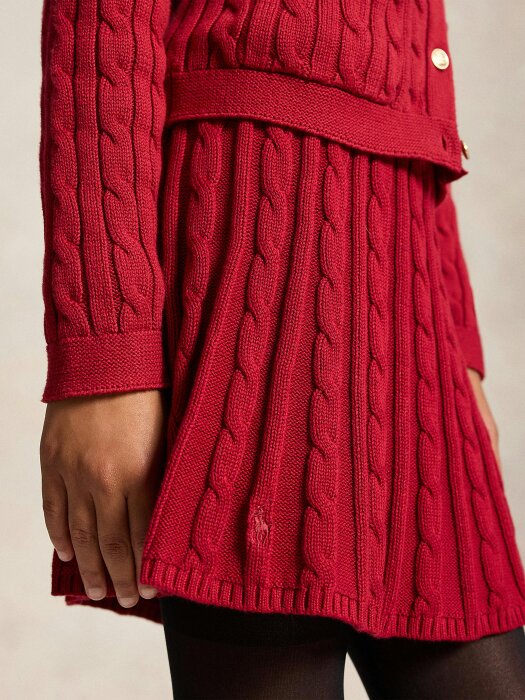 Ralph Lauren Kids Ralph Lauren Girls Cable Knit Skirt in Red