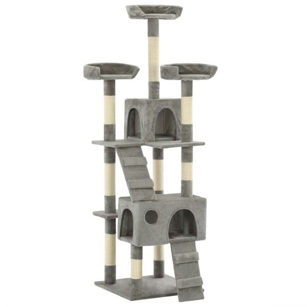Berkfield Cat Tree with Sisal Scratching Posts 170 cm Grey