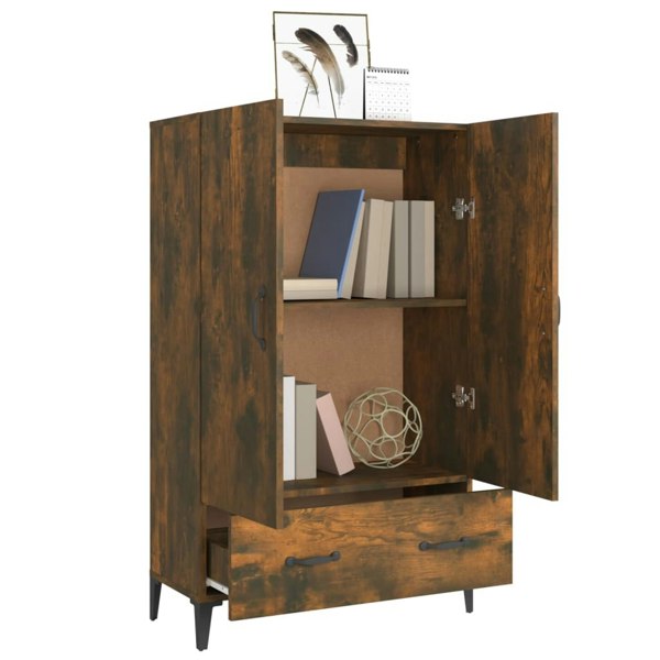 Berkfield Highboard Smoked Oak 70x31x115 cm Engineered Wood