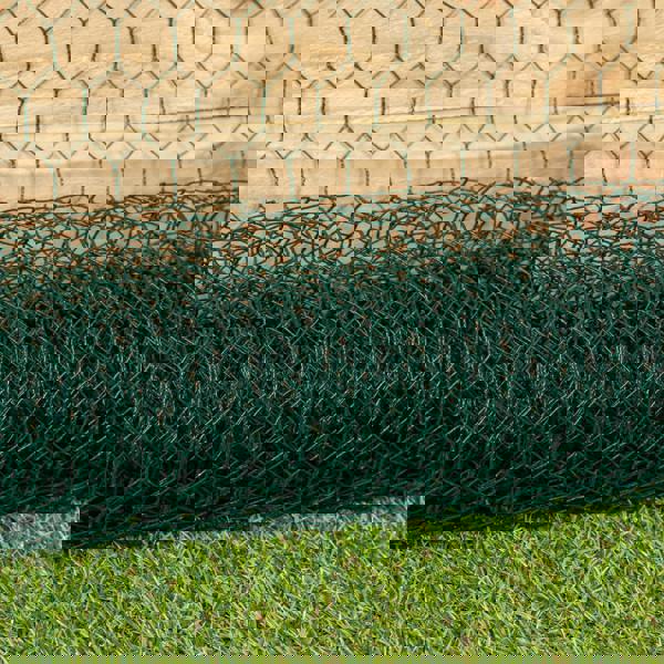 Samuel Alexander 5m x 0.6m x 25mm Green PVC Coated Galvanised Chicken Garden Wire Netting / Fencing