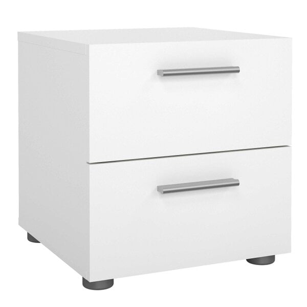 Wyld Haus Daejeon White Wooden Bedside 2 Drawers