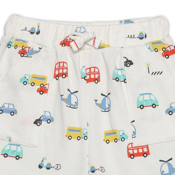 Mini Cuddles Baby Boys 3pk Vehicle Print And Solid Shorts, Multicolour