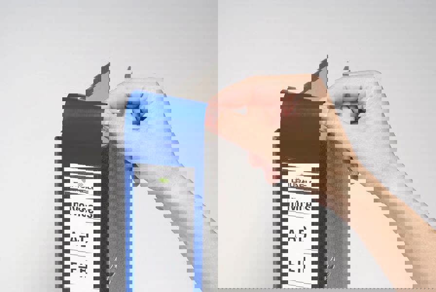 Durable ORDOFIX Adhesive Ring Binder Spine Labels | 10 Pack | 60mm Red