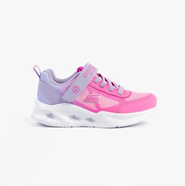 Skechers SKECHERS SOLA GLOW - OMBRE DELUXE Girls Trainers Lavender/Pink