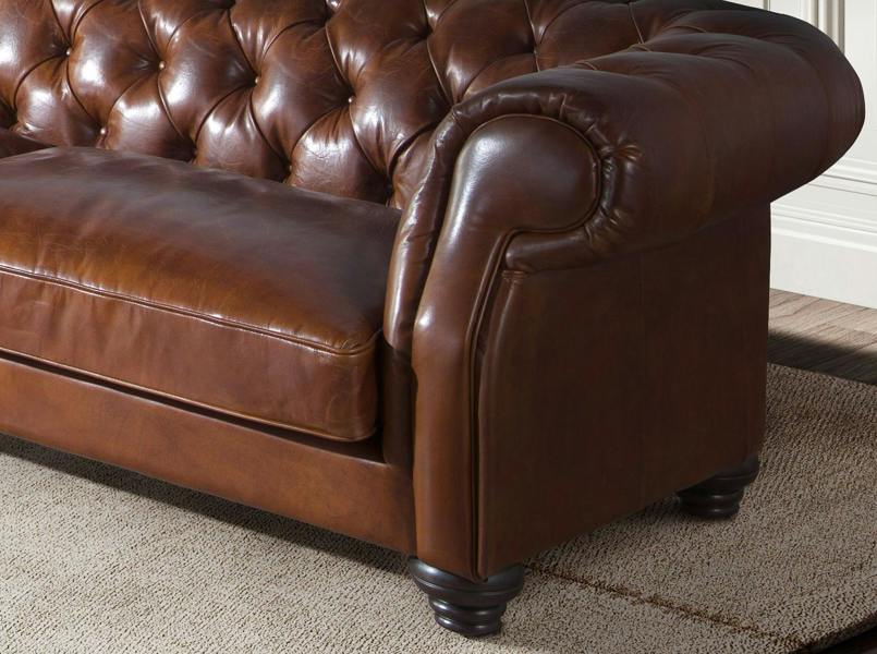 Angel Cerdá 3 seater chester sofa in cognac brown leather 6228