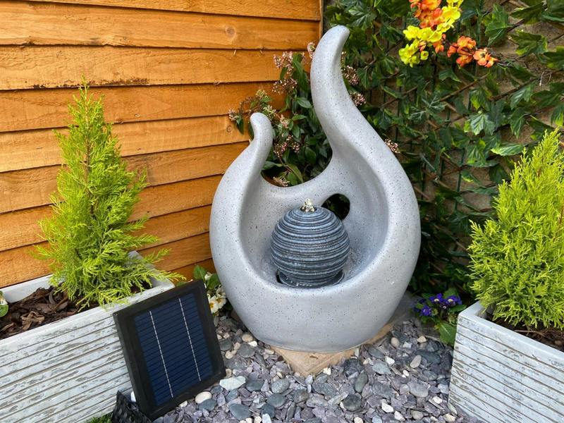 Tranquillity Water Features Abstract Flame Contemporary Solar Water Feature