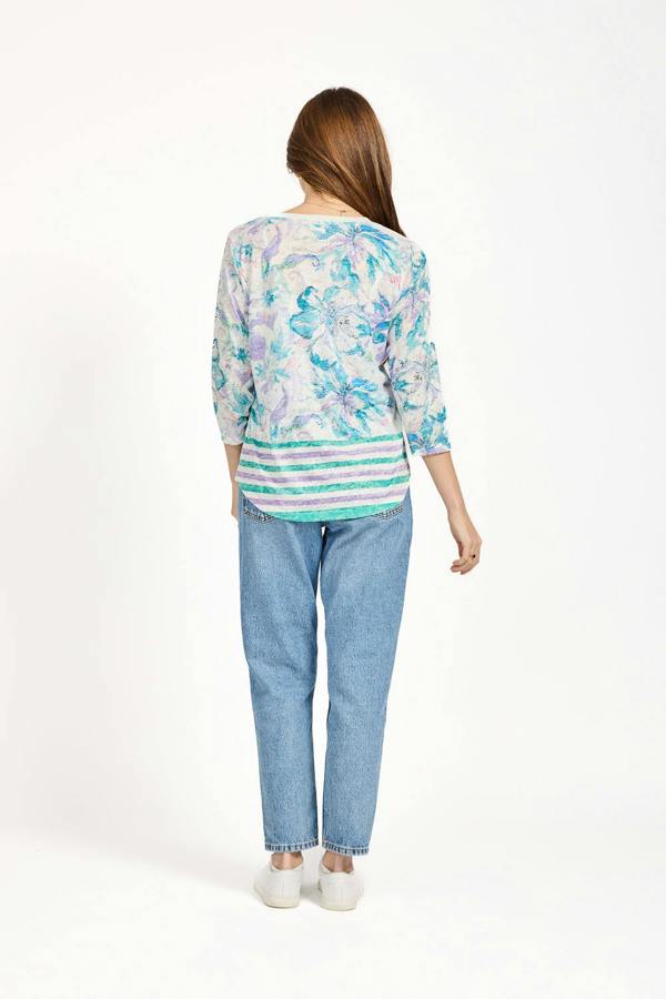 Mudflower Floral Print Lightweight Top