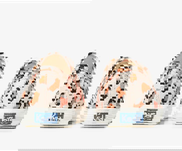 Keds Champion Women Leopard Rubber Outsole Pink/coral Canvas Shoes, Size 4