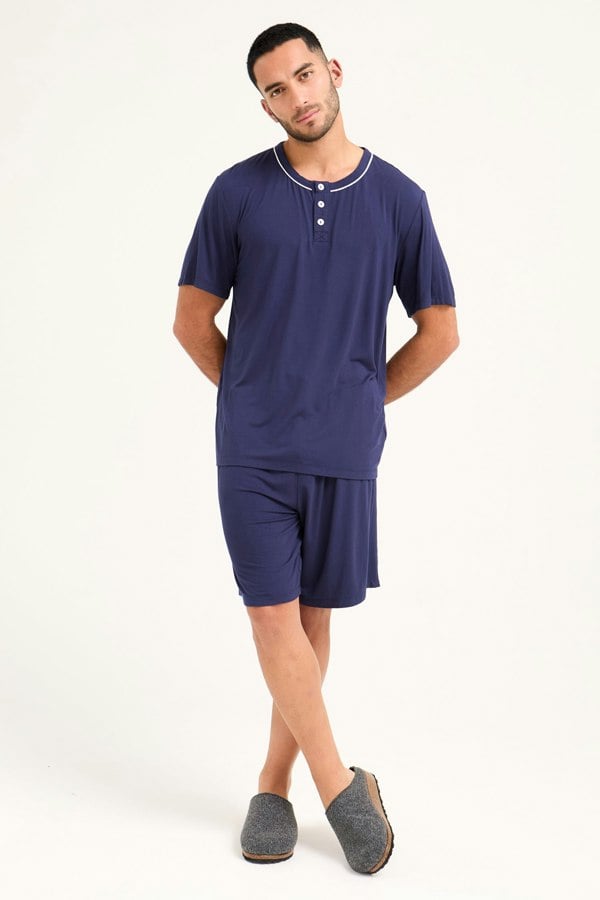 Mister You Bamboo Short Pyjama Set in Midnight - Pajamas