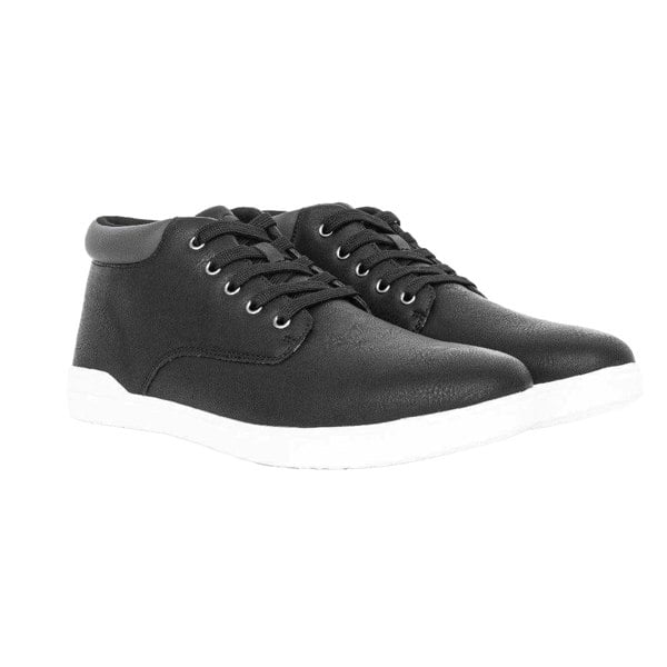 Crosshatch Mens Alistair Leather Trainers - Black
