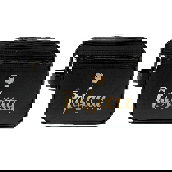 Personalised Memento Company Personalised Gold Name Black Toiletry Bag