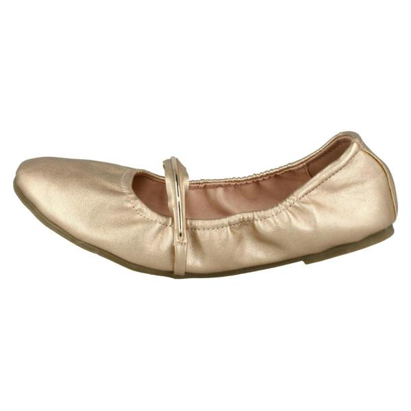 Spot On Ladies Spot On Rouched Topline Flat Ballerinas F80270