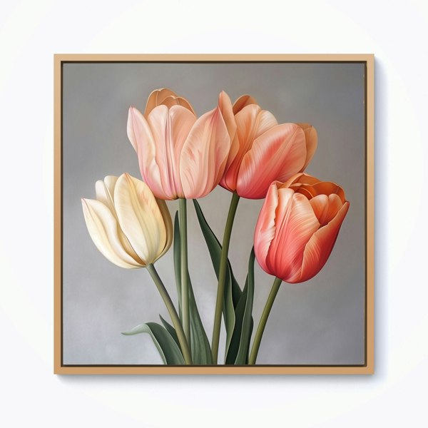 Warren Reed Spring Tulips Framed Canvas