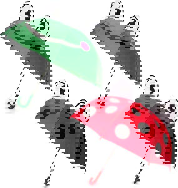 KAV Kids Transparent School Umbrella Boys and Girls - Sweet, Beautiful, Lightweight Design Dome Parasol for Your Child