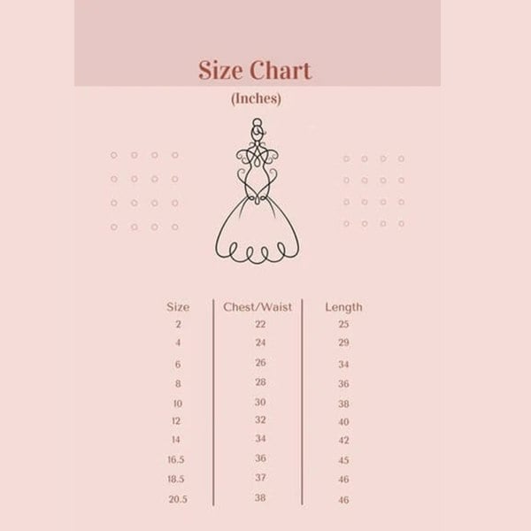 size chart for girls dresses