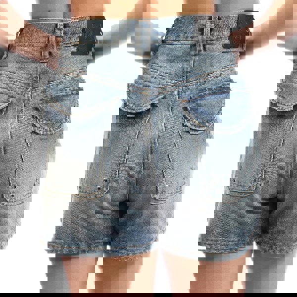 Off-White Off White Womens Cotton Cargo Shorts - Blue