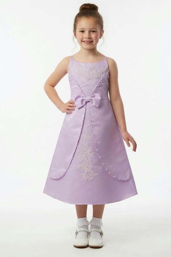 Cinda Satin Floral Party Dress