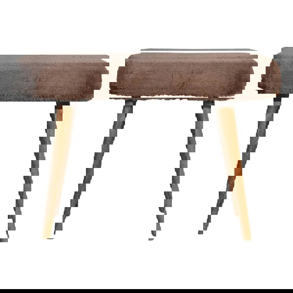 Artisan Furniture Mocha Faux Fur Fabric Bench