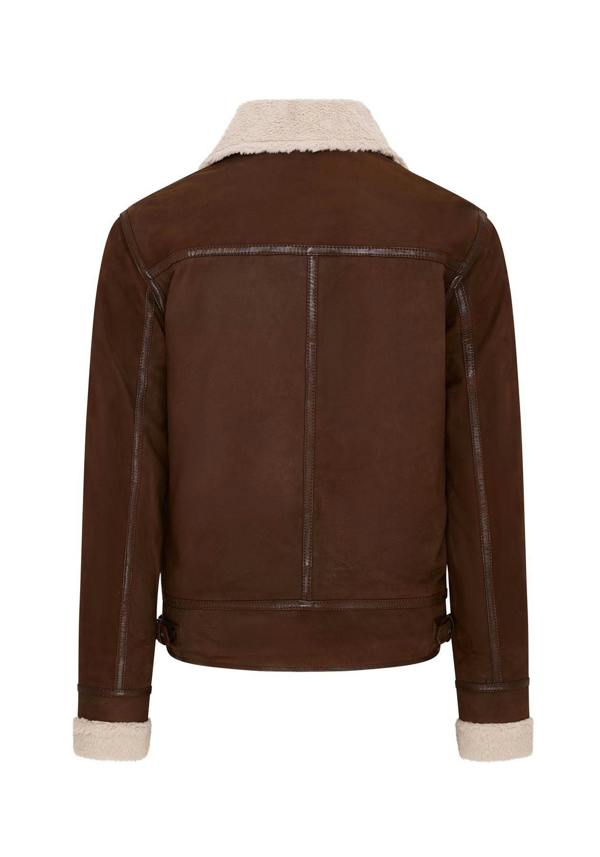 Infinity Leather Mens Real Sheep Suede Bomber Aviator Jacket - Sandnes