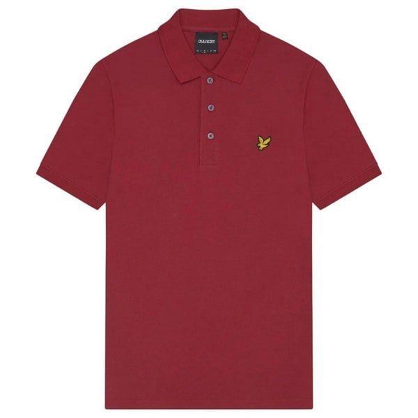 Lyle & Scott Brand Chest Logo Burgundy Polo Shirt S