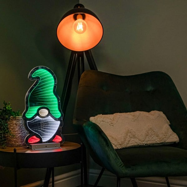 Samuel Alexander 40cm Infinity Gonk with Hat on Metal Base with Green, White and Red LEDs