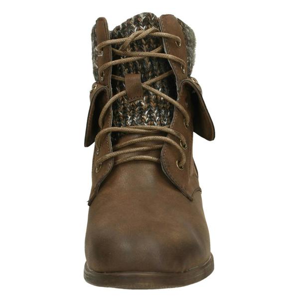 Spot On Ladies Spot On Mid Heel Lace Up Ankle Boots