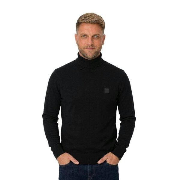 BOSS Akiro Roll Neck Logo Jumper Black