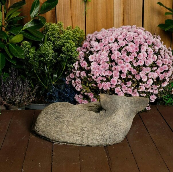 OSN Tranquil Large Cast Stone Sleeping Fox Garden Statue Garden Sculpture Ornament