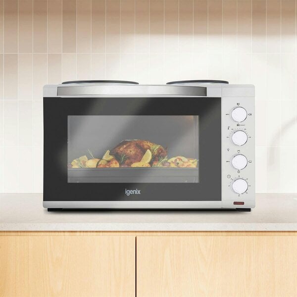 igenix 48L Mini Oven with Hotplates, White