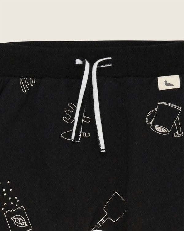 Black organic cotton kids joggers