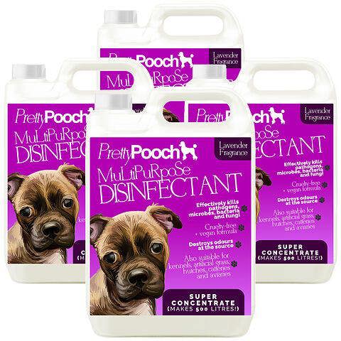 Pretty Pooch Multipurpose Disinfectant - Cleaner, Sanitiser, Deodoriser - Concentrated Formula - Lavender 5L x4