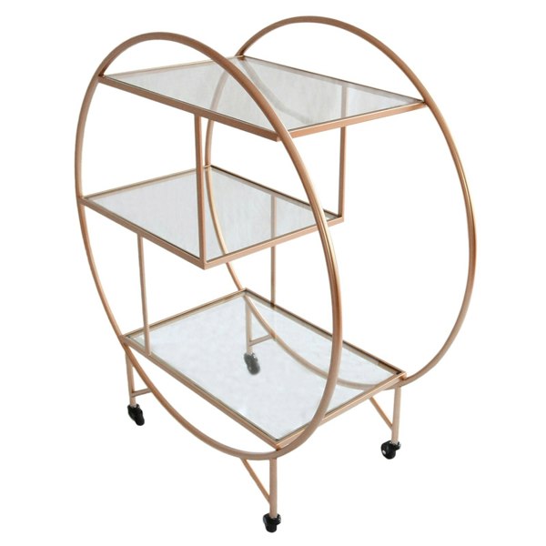 Monstershop Rose Gold Drinks Trolley Bar Cart - Large