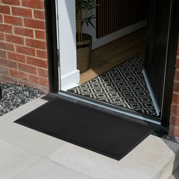 JVL Orion Scraper Rubber Pin Doormat, 60x80cm