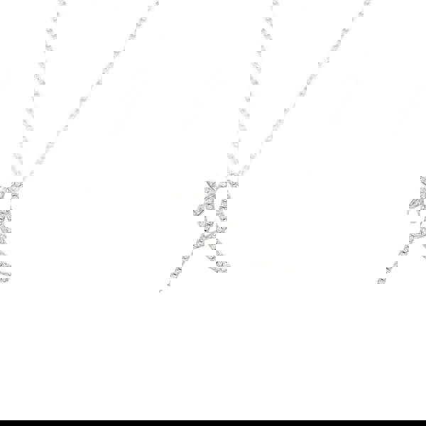 Say It With 1 Inch Winged Full CZ Stones Initial Necklace - Sterling Silver