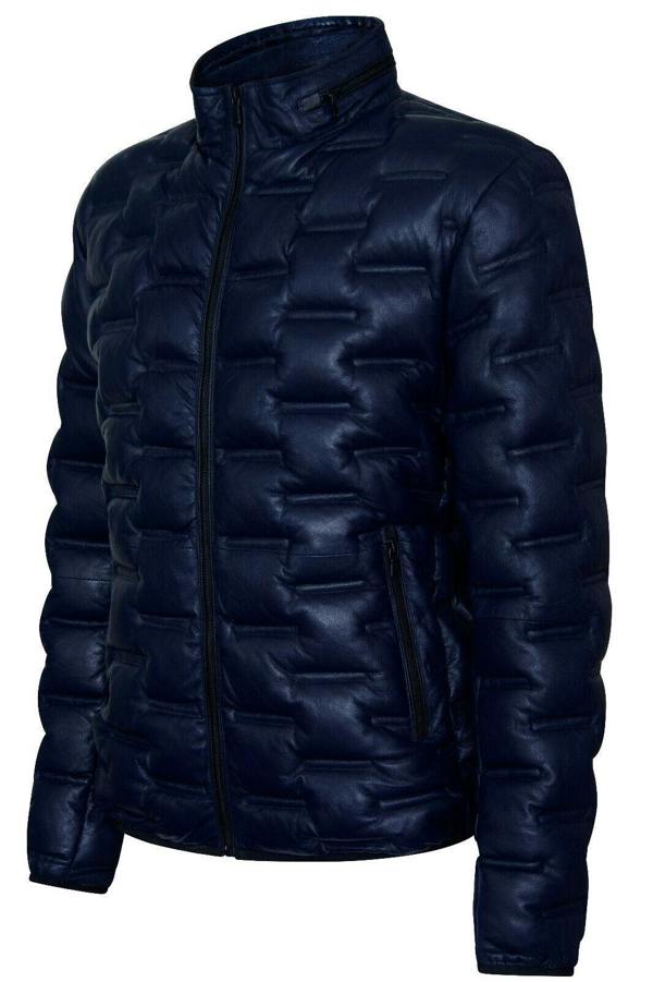 Infinity Leather Men's Puffer Quilted Bomber Leather Jacket - Recife