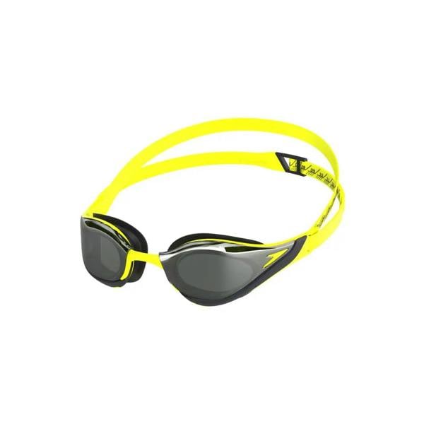 Speedo Fastskin Pure Focus mirror goggles in black and neon yellow