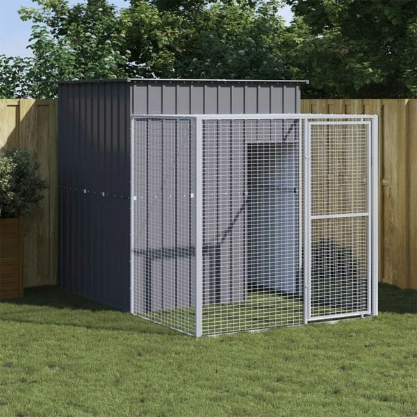 Berkfield Chicken Cage with Run Anthracite 165x251x181 cm Galvanised Steel
