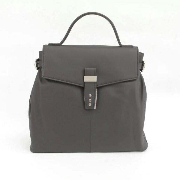 Eastern Counties Leather Katrina Leather Buckle Detail Handbag - Black/Ivory