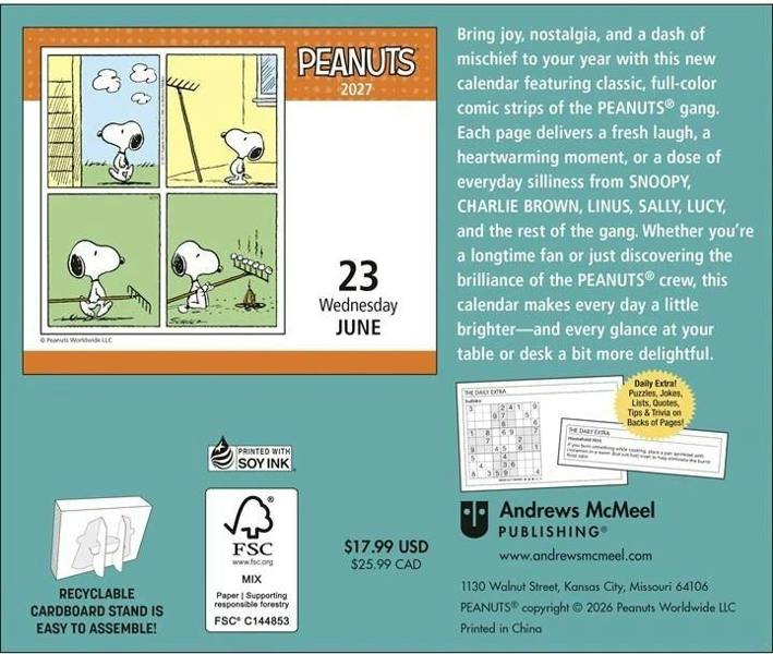 Peanuts/Snoopy Day-to-Day Desk Calendar 2027