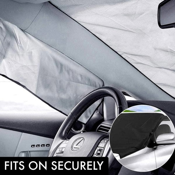 Windscreen Car Cover Frost, Ice, Snow & Sun Protector - Medium to Large Windscreens (200cm x 120cm)