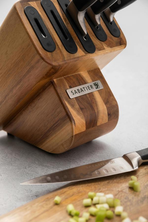 Sabatier Classic Edgekeeper Acacia 5 Piece Knife Block