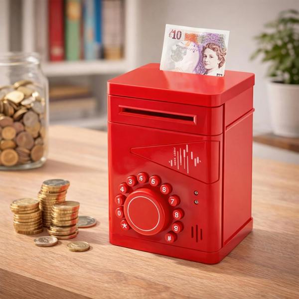 Dragodirect Kids ATM Money Box Safe Coin & Note Savings Bank