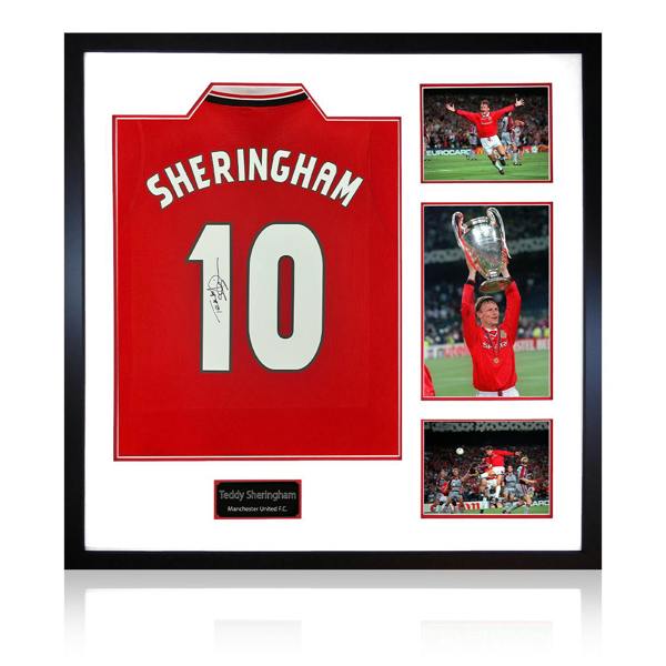 Teddy Sheringham Signed Manchester United Shirt Elite Frame