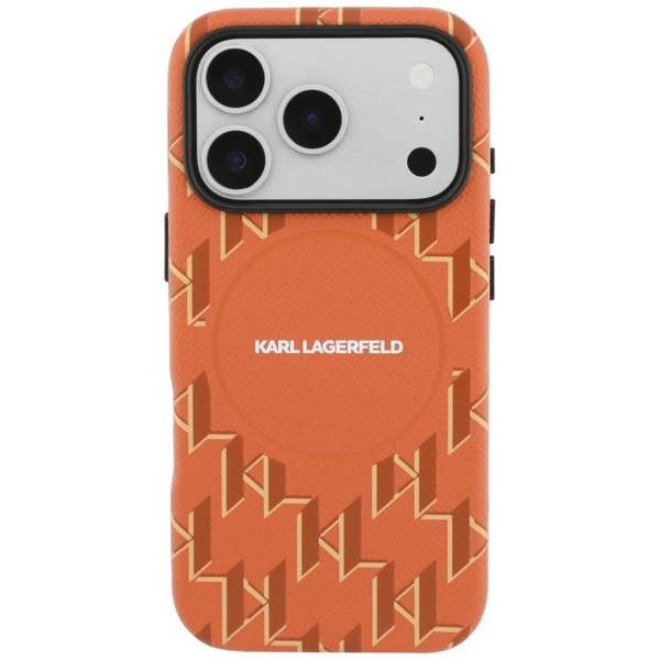 Karl Lagerfeld Monogram Logo Case with MagSafe for iPhone 17 Pro 6.3" Orange - KLHMP17L5PGKLMCO