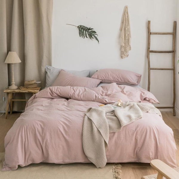 ST214 Linen Duvet Cover + Bed Sheet + 2 Pillowcases, King-Weilai Concept-Weilai Concept