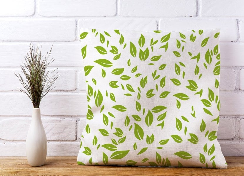 Warren Reed Green Leaves Cushions