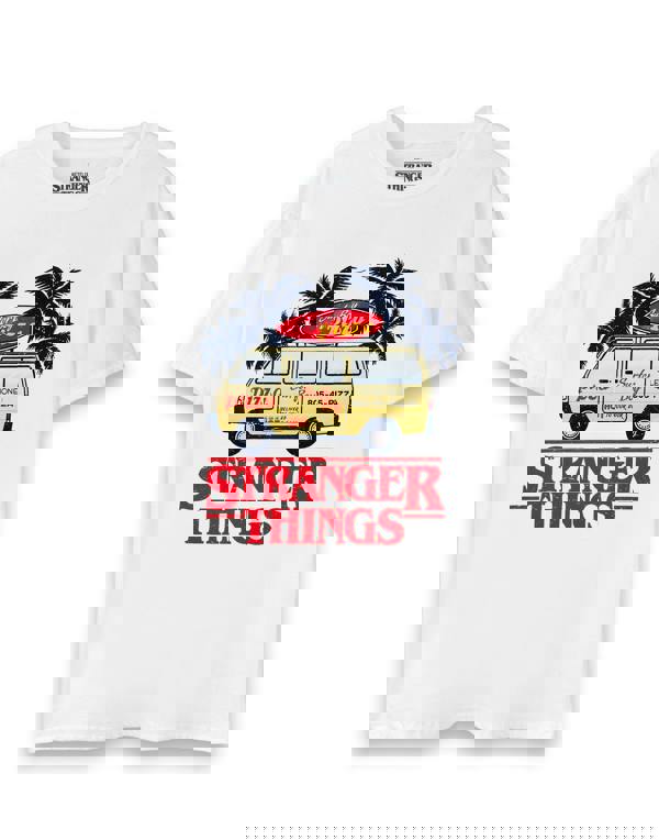 Stranger Things Unisex White Pizza Van Short Sleeved T-Shirt